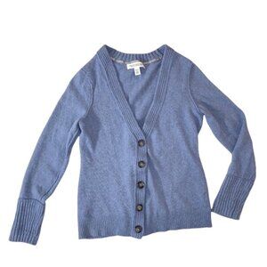 Womens Banana Republic Light Blue Cardigan Sweater M Wool Cashmere blend